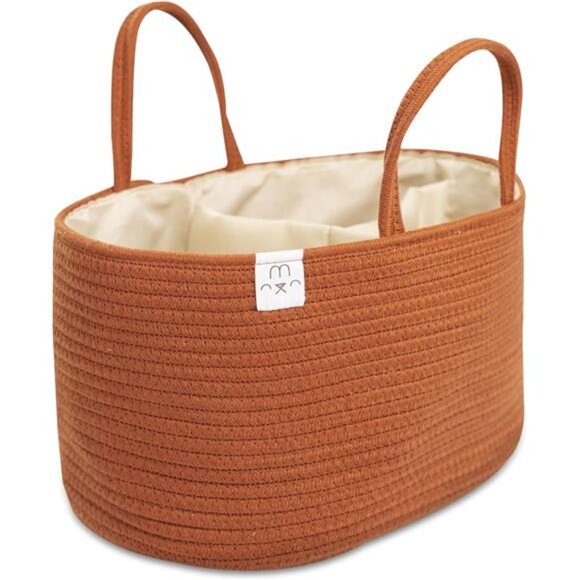 Baby Diaper Caddy Organizer Rope Diaper Caddy Baby Basket Glaze